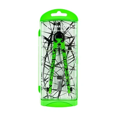 Imagen de Eberhard Faber 571703 brújula de ajuste rápido verde neón, juego con piezas repuesto y cables