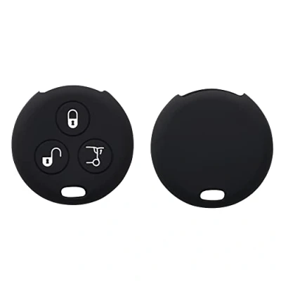 Imagen de kwmobile Funda Compatible con Smart Llave de Coche Control Remoto 3 Botones Carcasa Protectora Silicona para Case en Negro