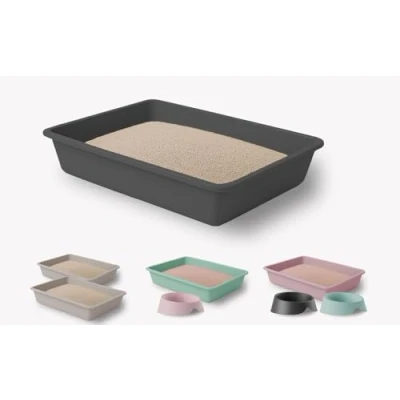 Imagen de Arenero Gato Caja para Gatos Fabricado en España con Materiales 100% Reciclados Bandeja de Arena Sanitaria Higiénica e Inodoro Abierta Mediano Grande Fácil Limpiar