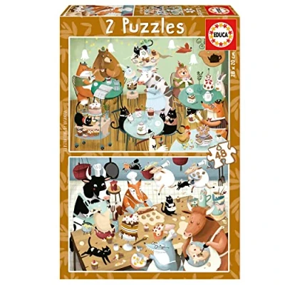 Imagen de Educa Set de 2 Puzzles Infantiles con 48 Piezas Cuentos del Bosque by Kasandra. Medidas: 28 x 20 cm. Recomendados a Partir 4 años (19687)