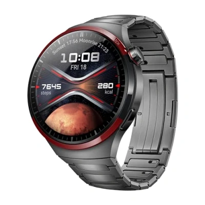 Imagen de HUAWEI Watch 4 Pro Space Edition, Titanio DLC de Grado Aeroespacial, Resumen Salud 2.0, Batería hasta 21 días,Llamadas Móviles eSIM, Buceo Libre 30 Metros, iOS &amp; Android,Gris
