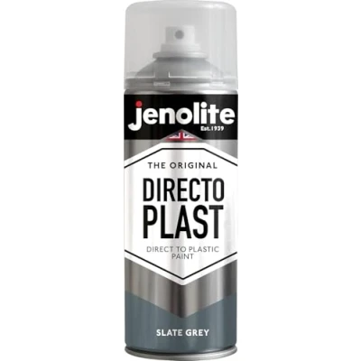 Imagen de JENOLITE Directoplast Pintura en aerosol brillante GRIS PIZARRA 400ml multisuperficie Para todo tipo de plástico No requiere imprimación RAL 7031