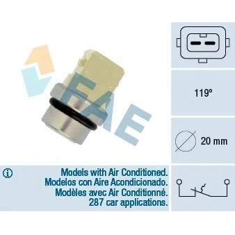Imagen de EPS 1.840.074 Interruptor de temperatura, testigo líquido refrigerante VOLKSWAGEN: GOLF 4, 3, Polo III Hatchback, AUDI: TT Coupé