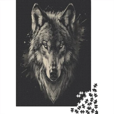 Imagen de Lobo Puzzle,Puzzle 1000 Piezas,1000 Piezas Puzzle Adultos para Aliviar El Estrés,Rompecabezas Intelectual Desafío Niños 1000pcs (75x50cm)