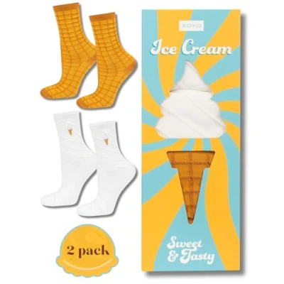 Imagen de soxo Postre Calcetines Mujer Divertidos Algodon Socks Regalos Originales Regalo Para Ella 35 40 Ice Cream 2 Pares