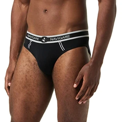 Imagen de Navigare 314 Slip, Multicolor (Bianco/Nero/BLU/Grigio Bianco/Nero/BLU/Grigio), Large (Talla del Fabricante:5) (Pack de 6) para Hombre