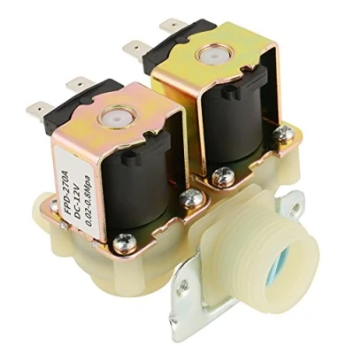 Imagen de Válvula Solenoide de Doble Paso Plástico DN20 G3 / 4 DC 12V Entrada Agua Cabezal Normalmente Cerrada para Lavadora