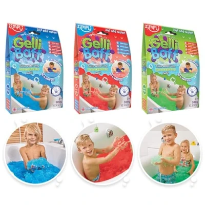 Imagen de Zimpli Kids Juguete de baño, Liso, Color Azul, Rojo y Verde, Gelli Baff Blue, Red &amp; Green Bundle