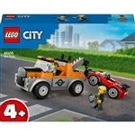Imagen de Lego City Camión Grúa y Reparación del Deportivo, Vehículo con Coches de Juguete 2 Minifiguras, Regalo para Niños Niñas 4 Años o Más, Accesorios como un Implante Coclear 60435