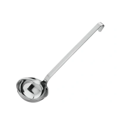 Imagen de RÖSLE Cucharón de calidad con mango gancho, acero inoxidable 18/10, 8 cm, apto para el lavavajillas