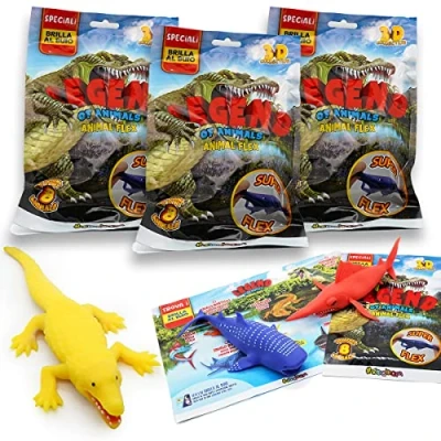 Imagen de #sbabam, Leyenda de los Animales, Animal Flex Juegos para Niños Edicola, Juego Animales Niños, Pack 3 Piezas, como Tiburón, Ballena, Marlín