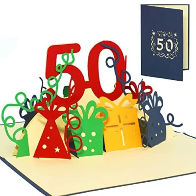 Imagen de Lin Pop Up de Tarjetas felicitación por 50 beeeeestial Día, Cumpleaños