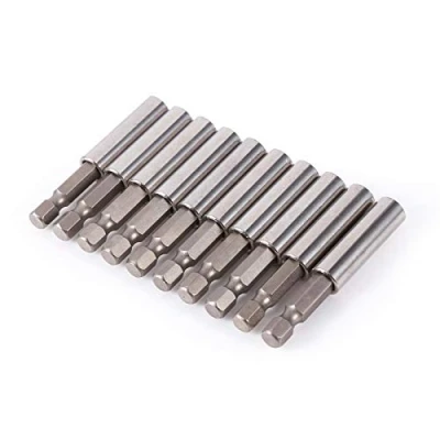 Imagen de 227/5000 翻译结果 Soporte para brocas 10Pcs Pulgadas Vástago hexagonal magnético Extensión Extender Socket Herramientas eléctricas hexagonales