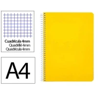 Imagen de Liderpapel Cuaderno espiral a4 witty tapa dura 80h 90gr cuadro 4mm con margen color amarillo