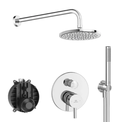 Imagen de Ideal Standard Ceraline Kit de ducha con parte interior y exterior, cromado