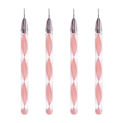 Imagen de JUYA Herramientas para Quilling de Punta Fina Pack 4 Unidades Mango Plástico Cabeza Acero Inoxidable 0.8mm (4 QT03 06T), Rosa