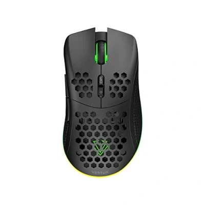 Imagen de Vertux Ratón Gaming Inalámbrico, 7 Botones Programables, Sensor Óptico 16000 dpi, Recargable, Ajustable con LED RGB, 1000Hz, Dual, Diseño Honeycomb Ergonómico, PC/Mac/Portátil, Ammolite