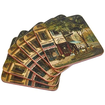 Imagen de Pimpernel Escena parisina Posavasos Juego de 6 (Beige, 10,5 x cm (4&quot; 4&quot;))