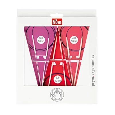 Imagen de Prym Agujas Circulares ergonómicas de 80 cm, 3,00 4,00 mm, 1 Juego, Acero aleado, Multicolor, talla única