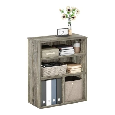 Imagen de Furinno Jaya Simply Home Librería Abierta de Almacenamiento 3 Niveles, Roble Francés