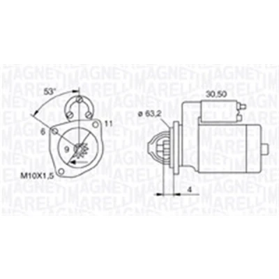 Imagen de MAGNETI MARELLI 063721057010 Motor de arranque 12 0,8 9 RENAULT: CLIO 2, 1, Kangoo I Express, PEUGEOT: 206 Hatchback