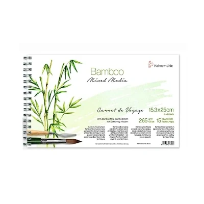 Imagen de Hahnemühle Carnet de Voyage Bamboo Mixed Media Pad 15.3x25cm 15 Sheets