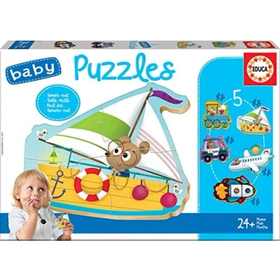 Imagen de Educa Baby Puzzles Vehículos. Set de 5 Infantiles Progresivos 3 A Piezas. Partir 24 Meses (18059)