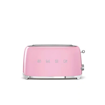 Imagen de SMEG TSF02PKEU Tostadora de 4 rebanadas, 1500 W, Acero Inoxidable, Ranuras, Rosa Pastel