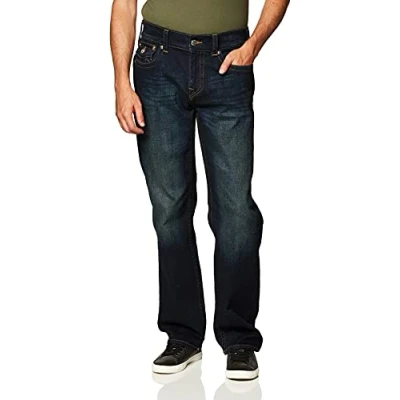 Imagen de True Religion Ricky Straight Leg Jean with Back Flap Pockets Jeans, Ggjd Last Call, 36W/32L para Hombre