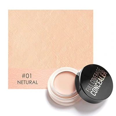 Imagen de corrector de ojos, cobertura completa para tratamiento ojeras, cremoso acné, y altamente pigmentado (#1Natural)