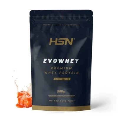 Imagen de HSN Evowhey Protein Caramelo Salado 500g = 17 Tomas por Envase Concentrado de Proteína Suero 100% Whey Concentrate (WPC) No GMO, Vegetariano, Sin Gluten ni Soja