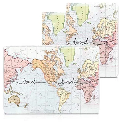 Imagen de kwmobile 3X Funda Protectora para Pasaporte Forro Protector de PVC documento Viaje en Negro/Multicolor