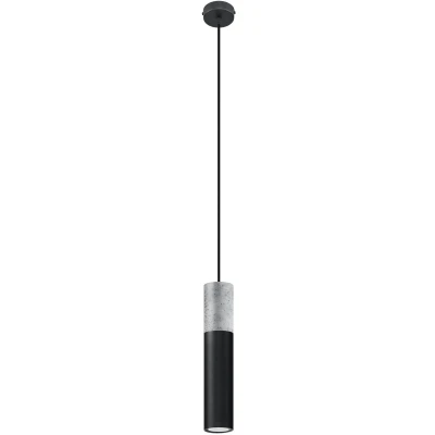 Imagen de SOLLUX lighting Borgio 2 Lampada A Sospensione Da Soffitto, Design Minimalista E Industriale, Lampadina GU10 Sostituibile, 2x40 W, Cemento Acciaio V