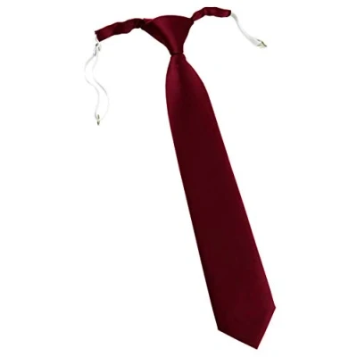 Imagen de TigerTie Designer Security Corbata de seguridad en un solo color, preatada con goma elástica, burdeos, ca.54 cm (incl. Knoten)