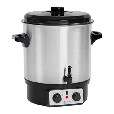 Imagen de Royal Catering Olla para vino caliente Pasteurizadora RCMW 27S (27 L, 2.000 W, Grifo de vaciado, Temporizador 0120 min, Acero inoxidable, Plástico)