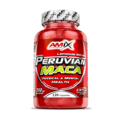 Imagen de AMIX Suplemento Deportivo Peruvian Maca Bote de 120 Cápsulas Ayuda a Aumentar la Energía y Resistencia Contribuye Libido Reforzar el Sistema Inmunológico