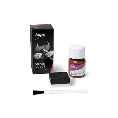 Imagen de Kaps Tinte para Zapatos y Bolsos de Cuero Textil con Esponja Brocha, Super Color, 70 Colores (110 marrón)