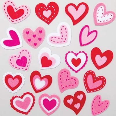 Imagen de Baker Ross AT556 Pegatinas de Fieltro Corazón Set para niños (Paquete 100)