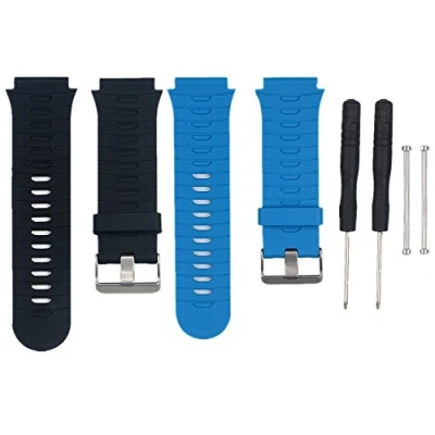 Imagen de Waekethy Correas para Garmin Forerunner 920xt, Silicona relojes Repuesto Pulsera Compatible con 920xt (Negro + azul)