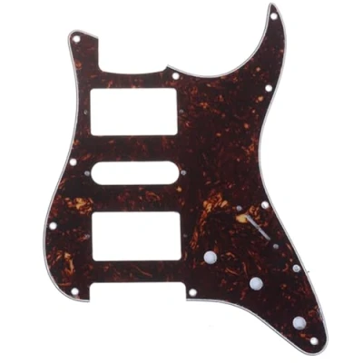 Imagen de Musiclily Pro 11 Agujeros HSH Strat Pickguard Golpeador para Guitarra Fender American/México Standard Stratocaster Estilo Moderno, 4 capas Black Pearl