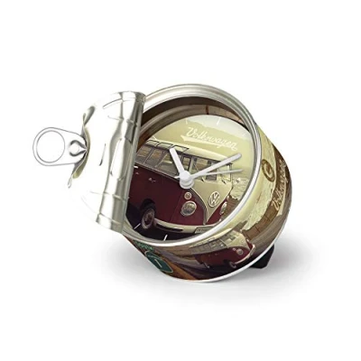 Imagen de BRISA VW Collection Reloj de Mesa Volkswagen T1 Camper Bus, magnético MyClock también Personalizable, Regalo fotográfico (Highway 1).