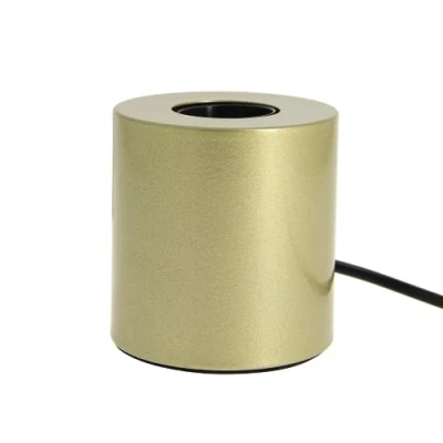 Imagen de Xanlite, Lámpara de mesa cilíndrica metal, color latón, casquillo E27, diseño moderno, altura ajustable, iluminación elegante, para dormitorio u oficina