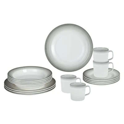 Imagen de BRUNNER Astralys 0830160N.C5S Juego de platos y tazas melamina irrompibles, 16 unidades
