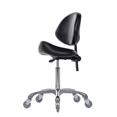 Imagen de FRNIAMC Taburete hidráulico con Soporte Dorsal, Giratorio, ergonómico, Altura Ajustable, Resistente (204 kg) para salón de Belleza, Masaje, clínica, hogar y Oficina