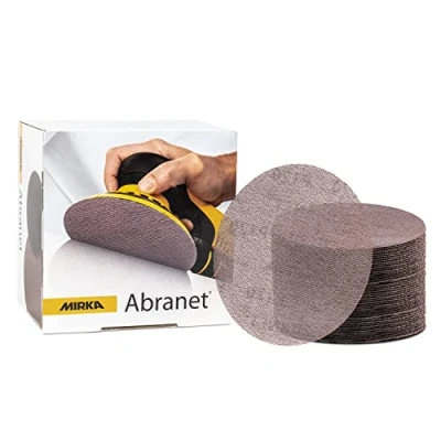 Imagen de Mirka Abranet rejilla de lijado Ø 125mm cierre adhesivo / grano P400 50 piezas Adecuado para todas las lijadoras orbitales y lijar madera, masilla, barniz