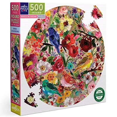 Imagen de eeBoo Puzzle Redondo 500 Piezas PZFBBL Colorido de cartón Reciclado Rompecabezas para Adultos