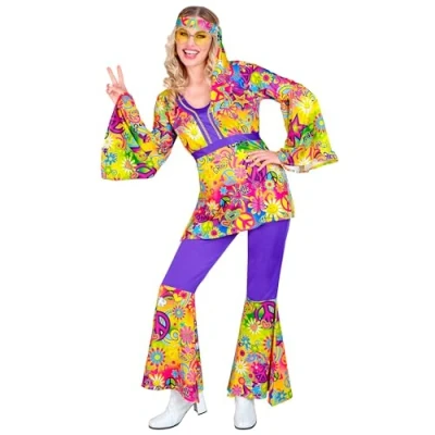 Imagen de WIDMANN MILANO PARTY FASHION Disfraz 60s Hippie Style, Reggae, Flower Power, Disco Fever, Schlagermove
