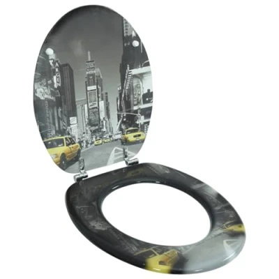 Imagen de vidaXL Tapa de Váter WC MDF Diseño Foto New York Asiento Inodoro