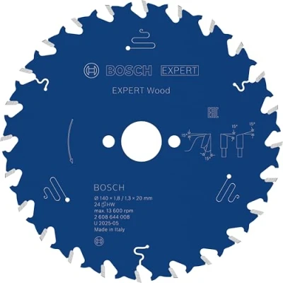 Imagen de Bosch Professional 2608644008 Disco de sierra circular CSB Expert madera: 140x20x24D