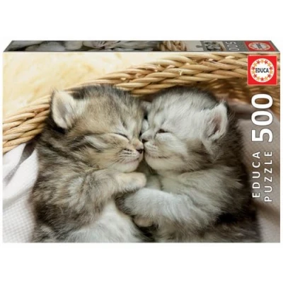 Imagen de Educa Puzzle de 500 Piezas para Adultos Dulces Gatitos. Incluye Pegamento Fix Puzzle. A Partir 11 años (19004)